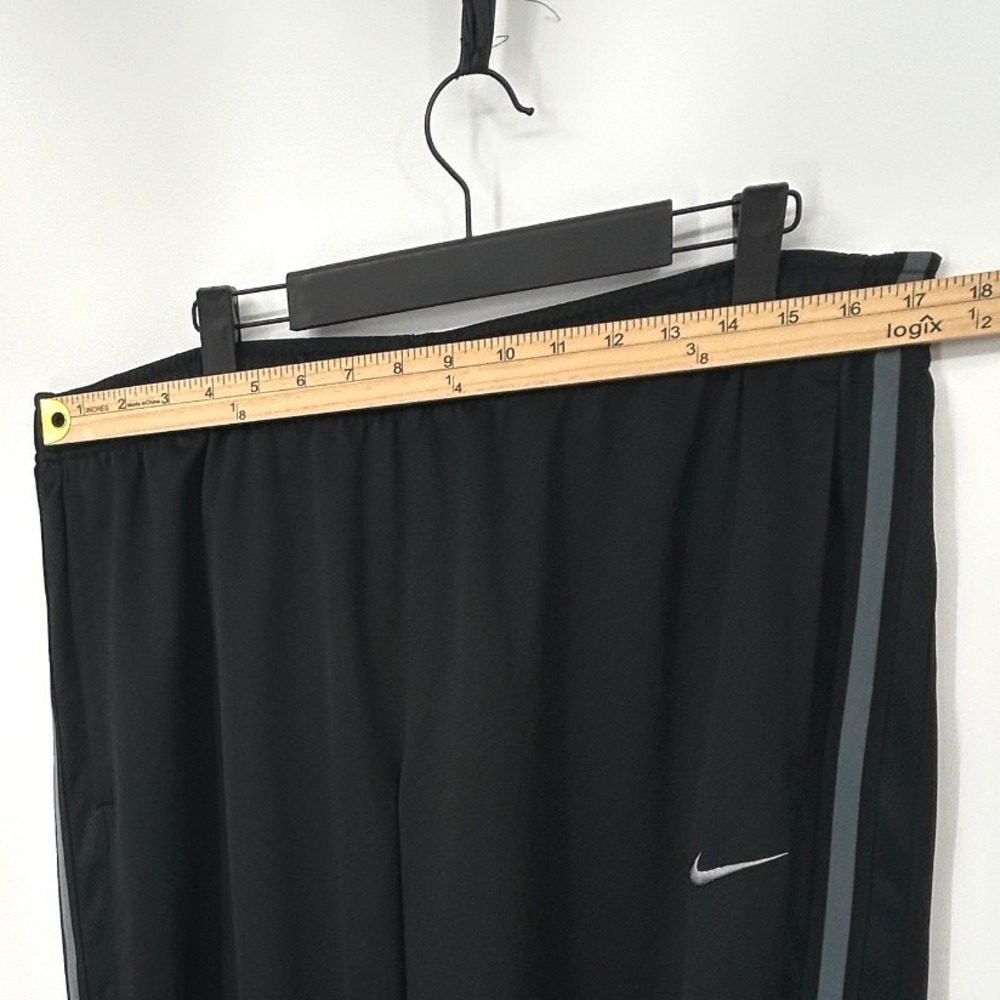 Nike Mens Black Track Pants Straight Leg Grey Side Stripe XL Activewear - Picture 5 of 6